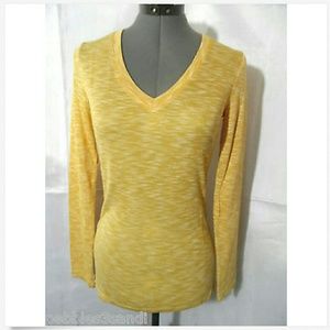 New BASIC HOUSE Work Out Top L Yellow space dyed
